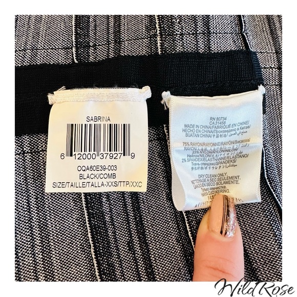 HERVE LEGER SABRINA BLACK & WHITE SWEETHEART BODICE STRAPPY BANDAGE DRESS SZ XXS - Picture 12 of 14